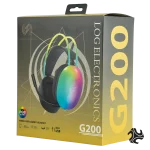 ⁦LOG G200 Ultimate Glow Lighting Gaming Headset For PC, PS4, PS5, Xbox, Nintendo Switch, Mobile - Black⁩ - الصورة ⁦2⁩