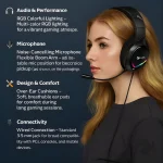 ⁦LOG S400 Wired Gaming Headset for PC & PS5 & PS4, Xbox, Nintendo Switch⁩ - الصورة ⁦3⁩