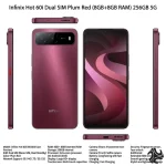 Infinix Hot 60i Dual SIM Plum Red 8GB+8GB RAM 256GB 5G - Middle East Version in KSA