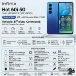 Infinix Hot 60i Dual SIM Shadow Blue – 4+4GB RAM, 128GB Storage, 5G Middle East Version