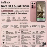 Infinix Note 50 X Dual SIM Sunset Spice Pink 8+8GB RAM 256GB 5G - Middle East Version - Image 6