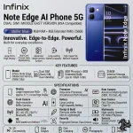 InfinixNote Edge Dual SIM steller blue 8GB 256GB 5G - Middle East Version in KSA