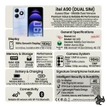 Itel A90 Dual SIM Aurora Blue 4+8GB RAM 256GB 4G - Middle East Version