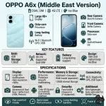 OPPO A6x Dual SIM Ice Blue 4GB RAM 128GB 4G LTE - Middle East Version in KSA