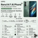 OPPO Reno14 F AI Phone Dual SIM 5G Luminous Green 12GB RAM 256GB best price in Saudi Arabia