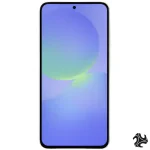 Samsung Galaxy A36 5G in Awesome Black, dual SIM variant, 8GB RAM and 256GB storage, shown with a sleek flat-edge design and triple rear camera setup.