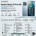 Xiaomi Redmi Note 15 Pro 5G Glacier Blue 8GB RAM 256GB Global Version in Saudi Arabia KSA