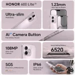 Honor 600 Lite Dual SIM 5G Velvet Gray 8GB RAM 256GB price in Jeddah Saudi Arabia