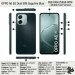 OPPO A6 Dual SIM Sapphire Blue 8GB RAM 256GB 5G - Middle East Version in KSA