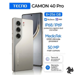 Tecno Camon 40 Pro Dual SIM Sandy Titanium 12GB RAM 256GB 5G - Middle East Version