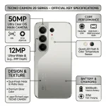 CAMON 50 Ultra, 5G, 8GB+256GB, Nebula Titanium, With Free Gifts - Image 4