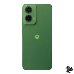 Motorola Moto G35 5G Dual SIM smartphone in Leaf Green color featuring a 6.7-inch Full HD+ display, 8GB RAM, 128GB storage, dual rear cameras, and premium vegan leather finish. Middle East Version.