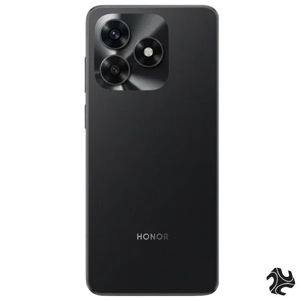 Front and rear view of the Honor X5c Plus 4G dual SIM smartphone, 128GB storage, Midnight Black color.
