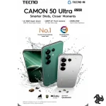 TECNO CAMON 50 Ultra 5G (Moonshadow Black, Misty Purple, Cypress Green) 12GB RAM 256GB Middle East Version with Free Powerbank Earbuds and 400 Days Screen Warranty Saudi Arabia