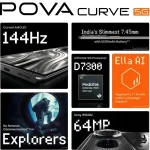 TECNO POVA Curve Dual SIM Neon Cyan 8GB RAM 256GB 5G Middle East Version Saudi Arabia