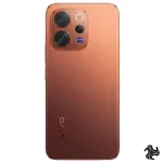 VIVO V70 Dual SIM 5G smartphone in Matte Brown featuring 12GB RAM, 256GB storage, premium curved display, and sleek modern design – Middle East Version.
