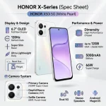 HONOR X7e Plus 5G in Meteor Silver, Desert Gold, Desert Gold, VELVET BLACK featuring 8GB RAM, 128GB/256GB storage, Middle East Version Jeddah, Riyadh, Makkah, Saudi Arabia