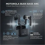Motorola Buds Bass ANC PANTONE Dark Shadow with Active Noise Cancellation and CrystalTalk AI
