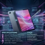 Lenovo Tab One 8.7-inch HD Tablet 4GB RAM 128GB WiFi Luna Grey with Case