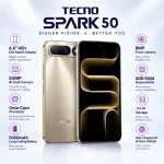 TECNO Spark 50 5G Dual SIM Titanium Grey, Mint Green, Fantasy Purple, Ink Black, Champagne Gold 8GB RAM 256GB / 4GB RAM 128GB Global Version